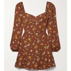 Reformation Brown Floral Mini Dress
